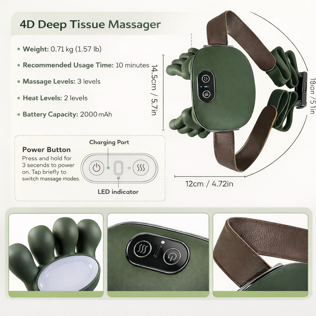 4D Bionic Massager Neck & Shoulder [-50% Today's Bundle]
